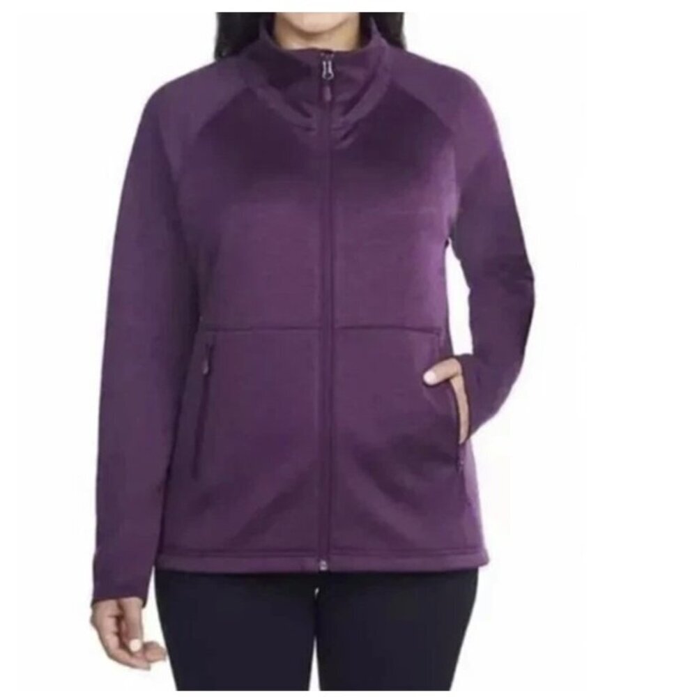 Kirkland Signature Women's Fleece Lined Full Zip Jacket Purple New XL